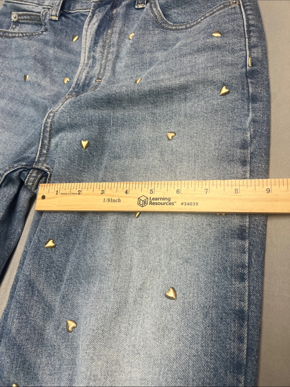 Universal Thread Light Blue Wide-Leg Jeans with Gold Studs - Picture 10 of 11